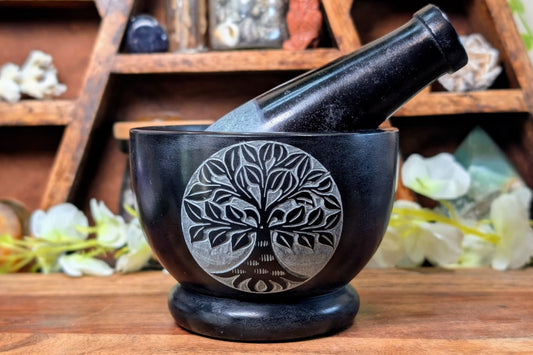 Soapstone Tree of Life Mortar & Pestle