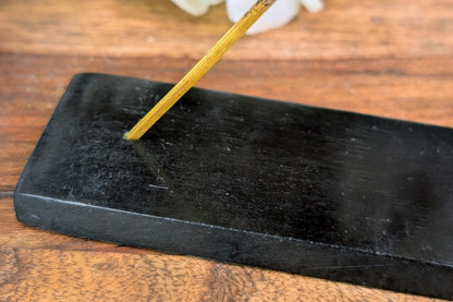 Soapstone Incense Holder - Pentacle with Moon Phases Metal Inlay