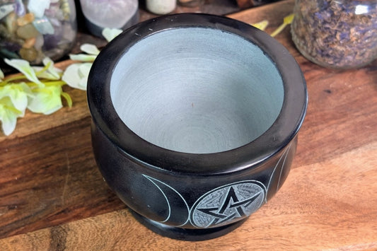 Soapstone Triple Moon Mortar & Pestle
