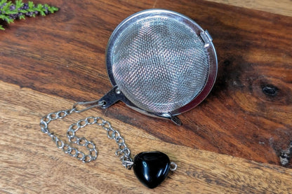 Tea Ball with Heart Bead