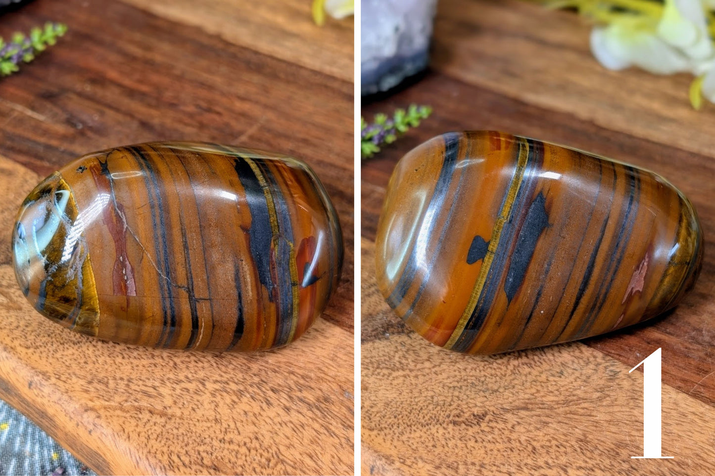 Tiger Eye Palm Stone