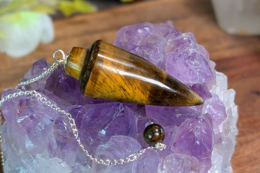 Tiger Eye Pendulum - Cone