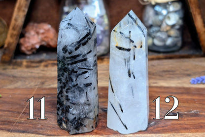 Tourmalinated Quartz Point 3"