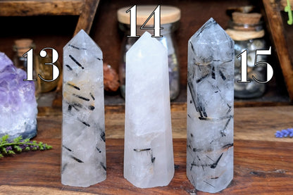 Tourmalinated Quartz Point 3"