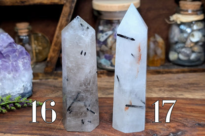 Tourmalinated Quartz Point 3"