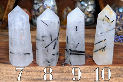Tourmalinated Quartz Point 3"