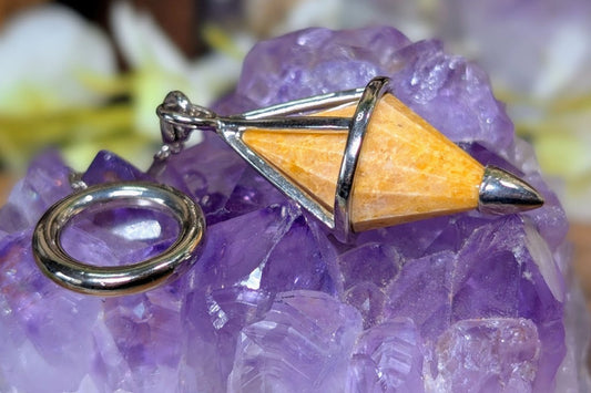 Yellow Jadeite Diamond Pendulum