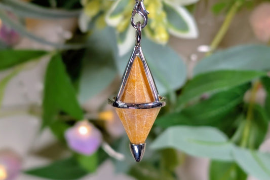 Yellow Jadeite Diamond Pendulum