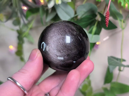 Silver Sheen Obsidian Sphere