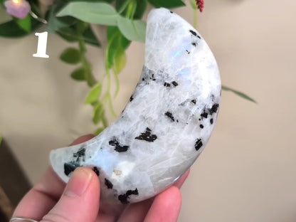 Rainbow Moonstone Crescent Moon