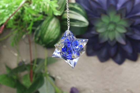 Lapis Lazuli Orgone Star Tetrahedron Pendulum