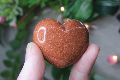 Red Goldstone Heart 2"