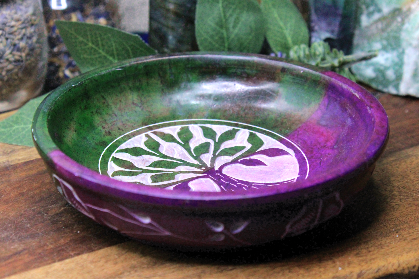 Soapstone Dual Color Tree of Life Bowl