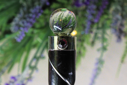 Wood Twist Wand with Quartz Ends