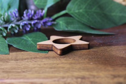 Wooden Star Crystal Sphere Stand