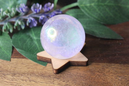 Wooden Star Crystal Sphere Stand